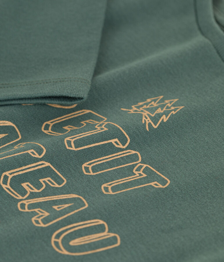 Children's Unisex Long-Sleeved Cotton T-Shirt VALLEE green