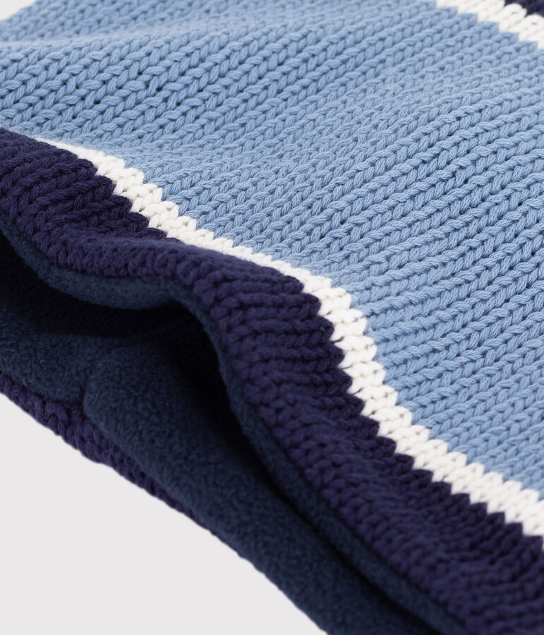 Children's fleece-lined knitted snood ADRIATIC blue