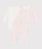 Babies' Patterned Cotton Outfit MARSHMALLOW white/PEPS red