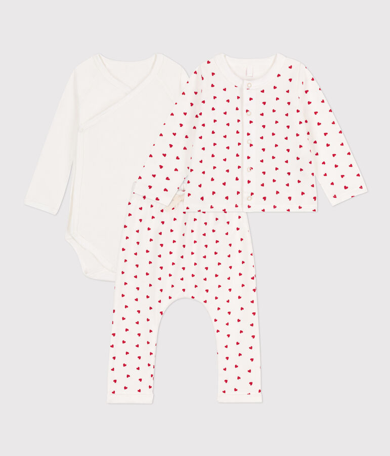 Babies' Patterned Cotton Outfit white/red