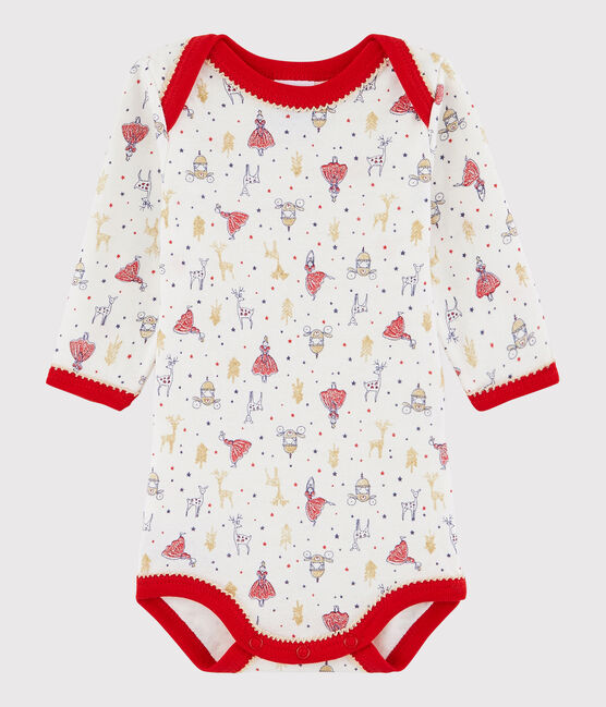 Baby Girls' Long-Sleeved Bodysuit LAIT white/MULTICO white