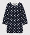 Girl's Long-sleeved Dress SMOKING blue/MARSHMALLOW white