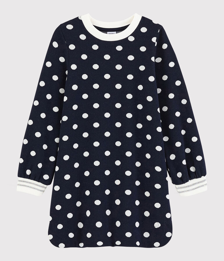 Girl's Long-sleeved Dress blue/white