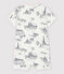 Babies' Toile de Jouy Paris Cotton Playsuit MARSHMALLOW white/MEDIEVAL blue