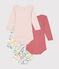 Babies' long-sleeved floral cotton bodysuits - 3-pack variante 1