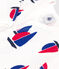 Babies' footless boat pattern cotton pyjamas MARSHMALLOW white/MULTICO white