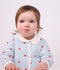 Babies' heart-print cotton pyjama suit with a collar white/multicolor