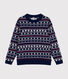 Women's wool and cotton jacquard jumper