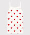 Women's Heart Cotton Strappy Top MARSHMALLOW white/TERKUIT red