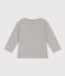 Babies' Long-Sleeved Slub Jersey T-Shirt CHATON CHINE grey