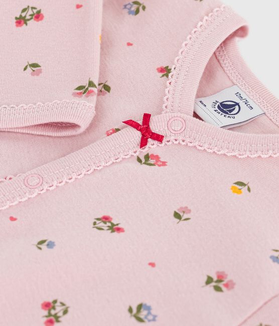 Babies' footless floral-print cotton pyjama suit JOLI pink/MULTICO white
