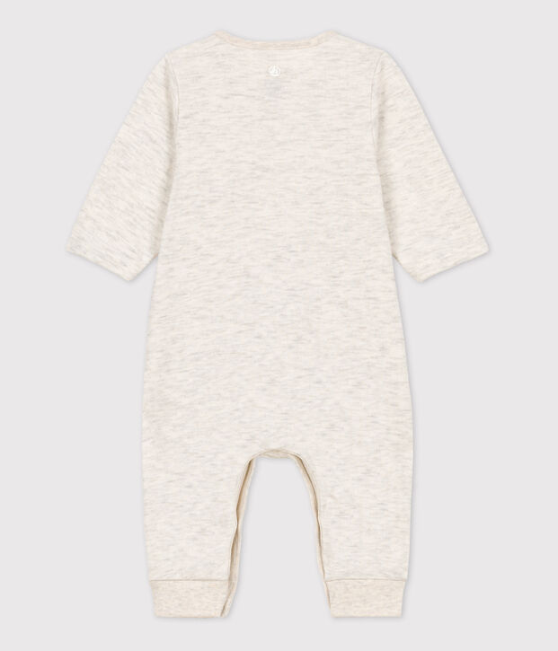 Babies' Plain Organic Tube Knit Long Playsuit MONTELIMAR CHINE