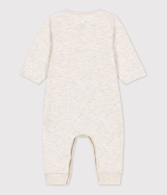 Babies' Plain Organic Tube Knit Long Playsuit MONTELIMAR CHINE beige