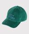 Children's cap in plain corduroy green