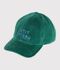 Children's cap in plain corduroy green