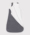 Babies' TOG 2.5 velour sleeping bag SMOKING blue/MARSHMALLOW white