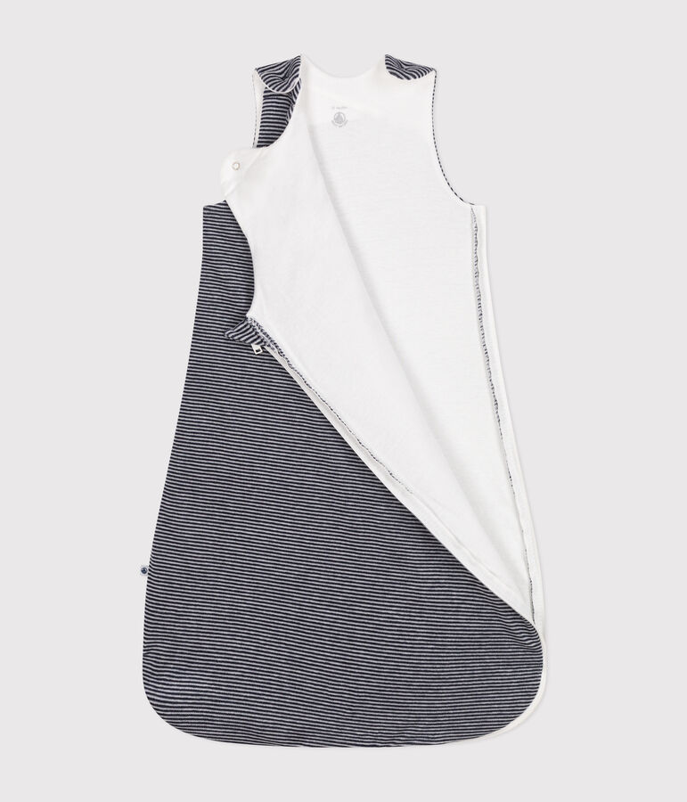 Babies' TOG 2.5 velour sleeping bag blue/white