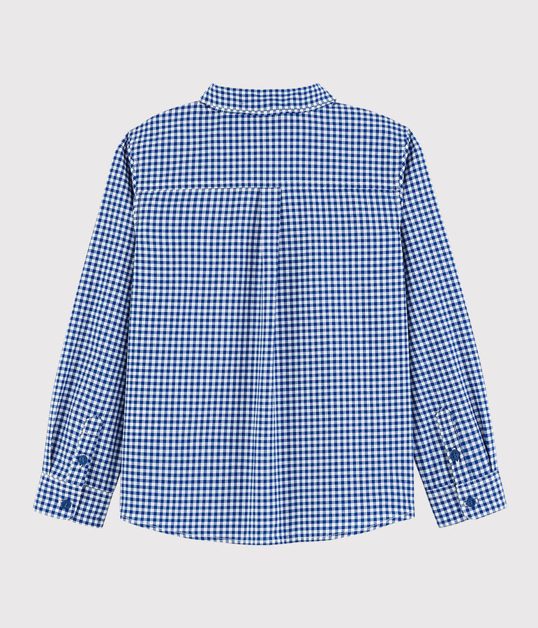Boys' Long-Sleeved Poplin Shirt white/multicolor