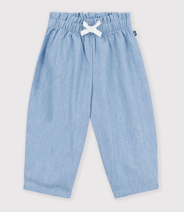 Babies' chambray trousers blue
