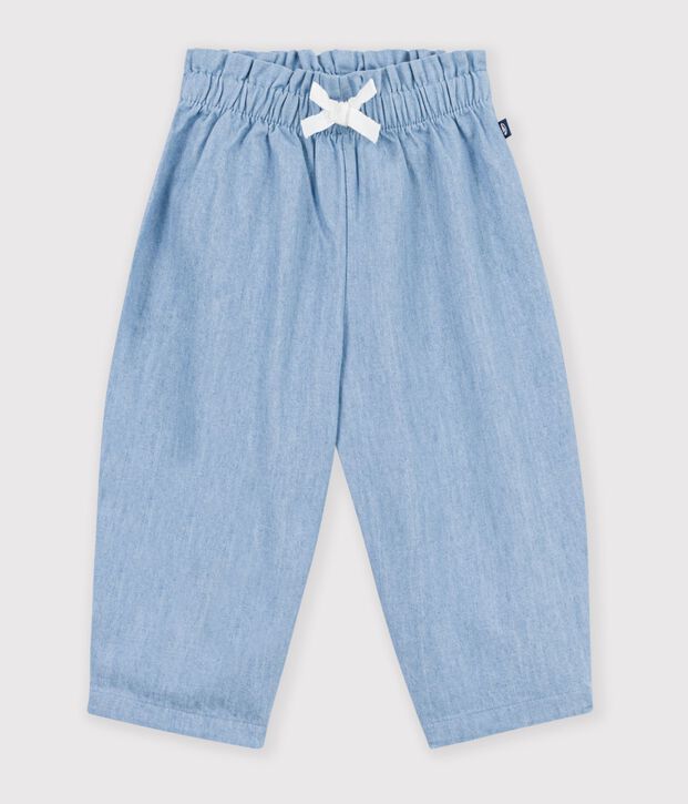 Babies' chambray trousers blue