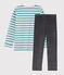 Boys' Velour Anchor Pyjamas MARSHMALLOW white/BRUME /MULTICO