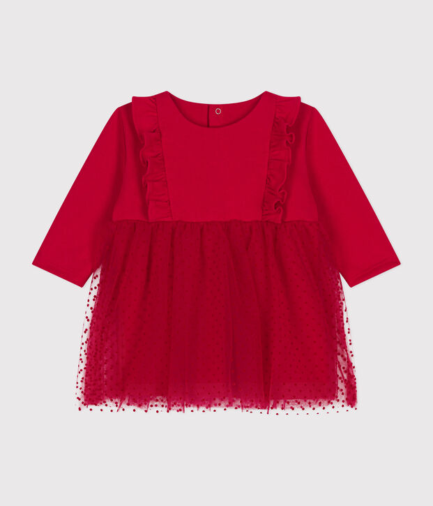 Baby girls' cotton tulle dress red