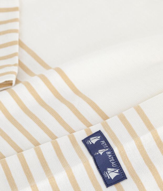 Women's cotton Breton T-shirt top beige/beige