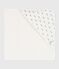 Babies' square cotton bath wrap MARSHMALLOW /ADRIATIC