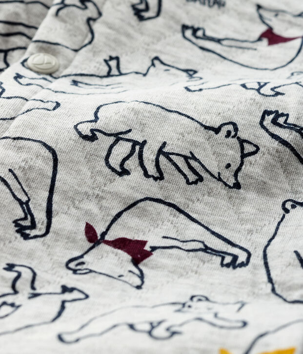 Baby boy's long playsuit grey/multicolor