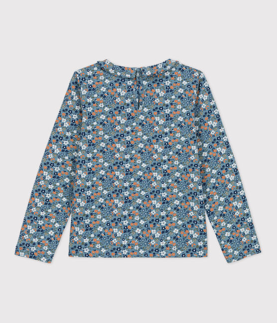 Girls' Long-Sleeved Floral Cotton T-Shirt ROVER /MULTICO