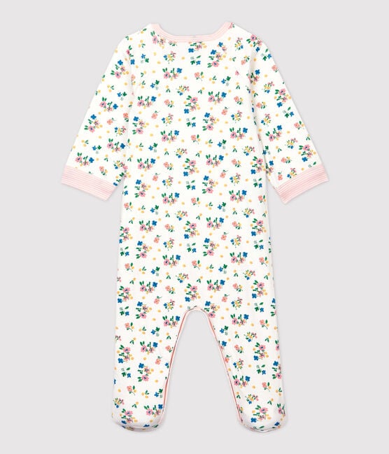 Baby Girls' Floral Zip-Up Tube Knit Sleepsuit MARSHMALLOW white/MULTICO white