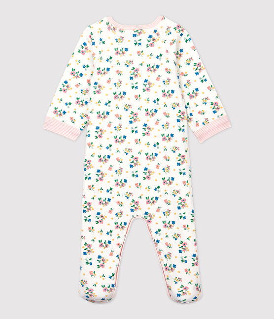 Baby Girls' Floral Zip-Up Tube Knit Sleepsuit MARSHMALLOW white/MULTICO white