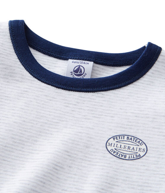 Pyjama garçon en milleraies POUSSIERE grey/LAIT white
