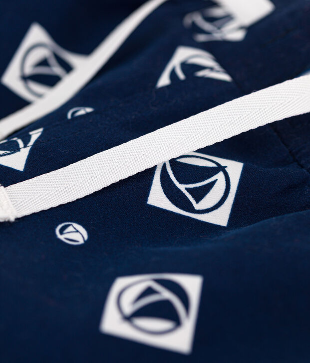 Boys' Printed Recycled Swimming Trunks blue/ecru