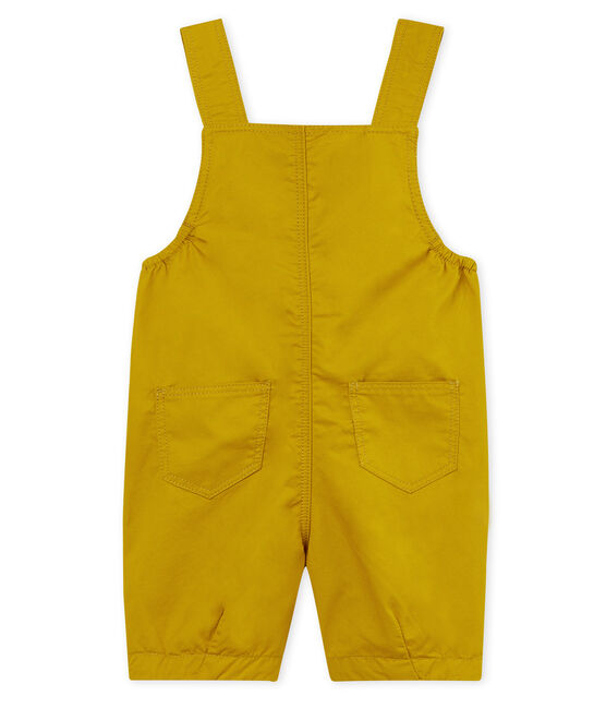 Baby boys' short twill dungarees BAMBOO green