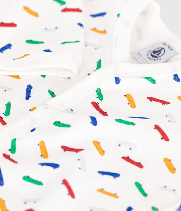Babies' Skateboard Print Cotton Pyjamas white/multicolor