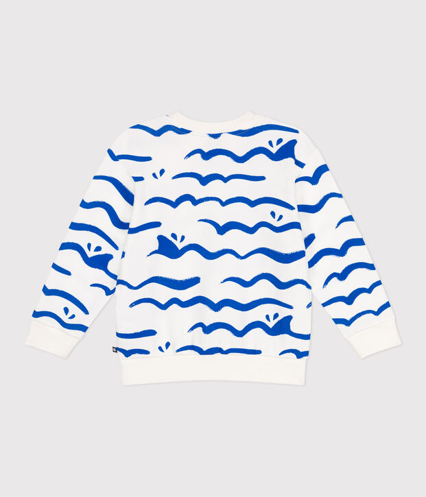 Children's printed cotton sweatshirt white/multicolor