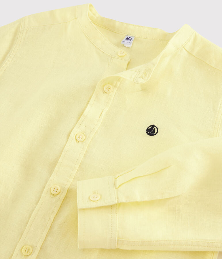 Boys' Linen Turn-Up Shirt yellow