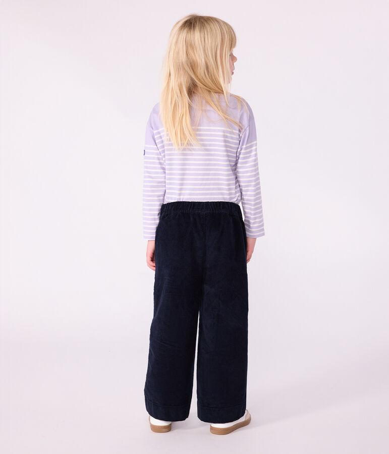 Children's plain corduroy trousers blue