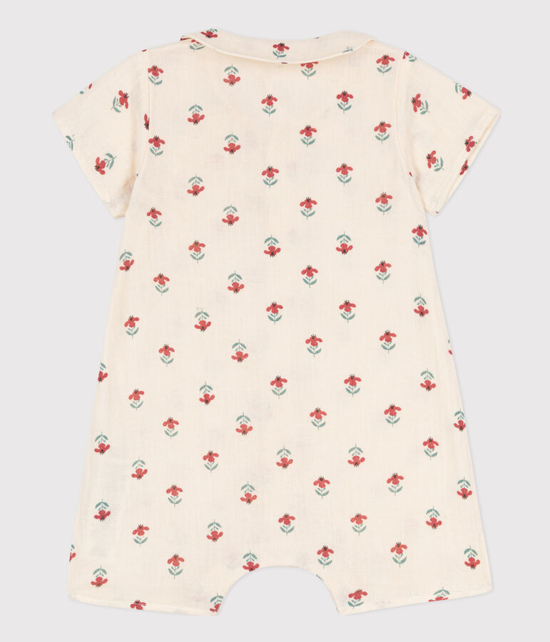 Babies' Printed Cotton Gauze Playsuit Ecru/multicolor