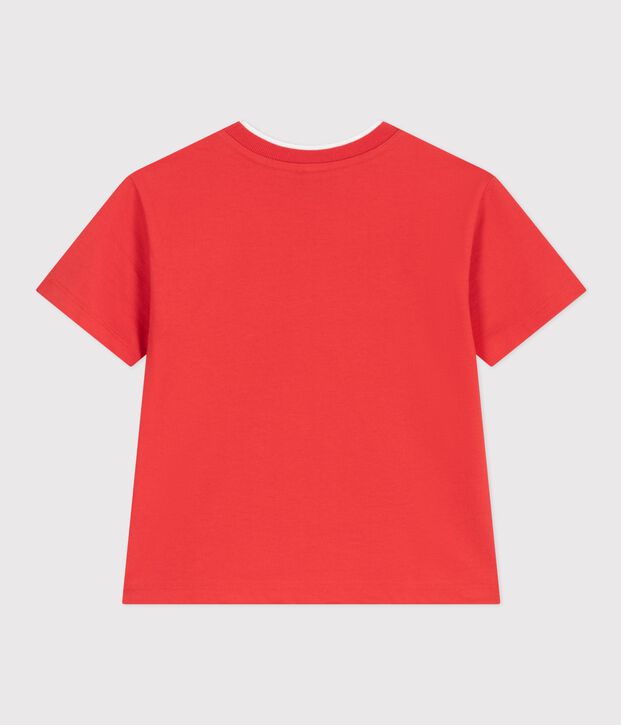 Children's short-sleeved cotton T-shirt red