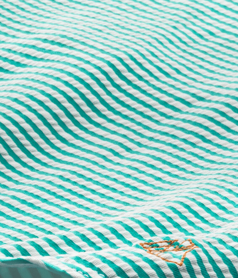 Girl's one-piece swimsuit green/white