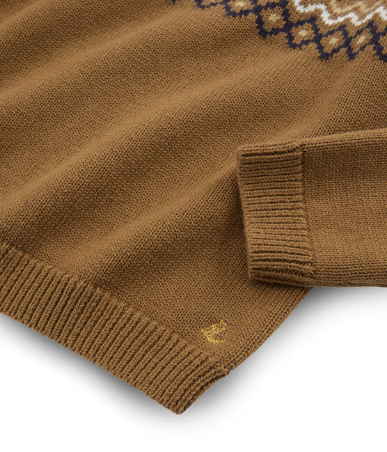 Girls' Pullover BRINDILLE brown/MULTICO white