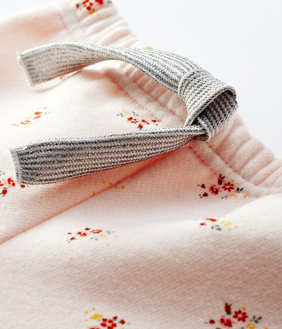 Baby Girls' Fleece Print Trousers FLEUR pink/MULTICO white