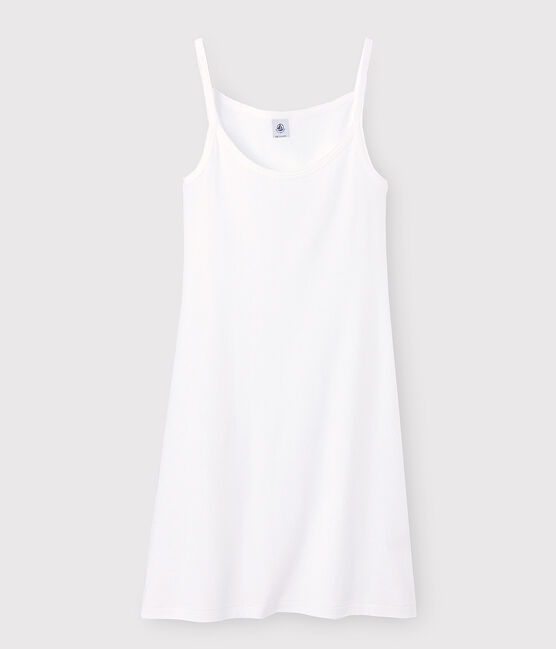 Women's Iconic Strappy Cotton Dress ECUME white