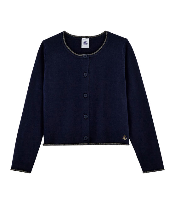 Girls' Knit Cardigan SMOKING blue