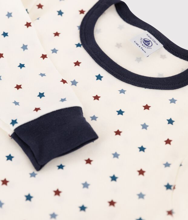 Boys' Boat Print Ribbed Pyjamas white/multicolor