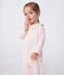 Babies' footless cotton pyjamas with a Peter Pan collar FLEUR pink