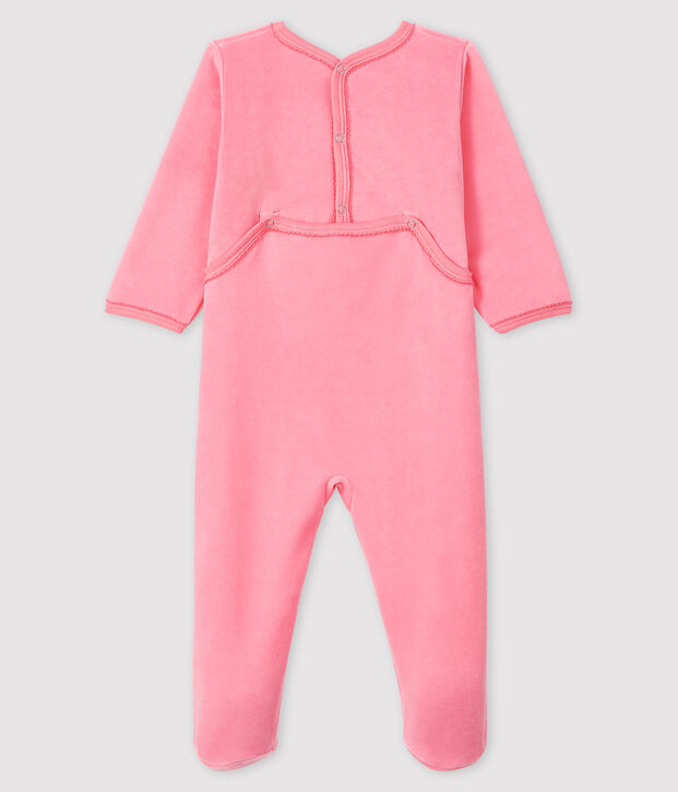Baby Girls' Pink Velour Sleepsuit pink