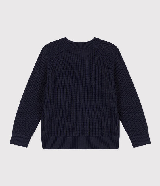 Boys' wool and cotton pullover SMOKING blue